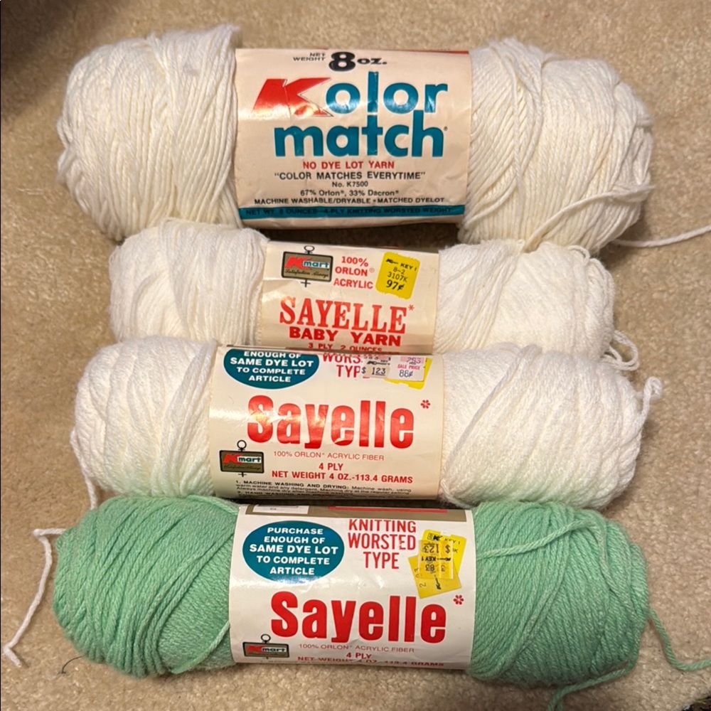 Vintage k-mart Sayelle Yarn Bundle